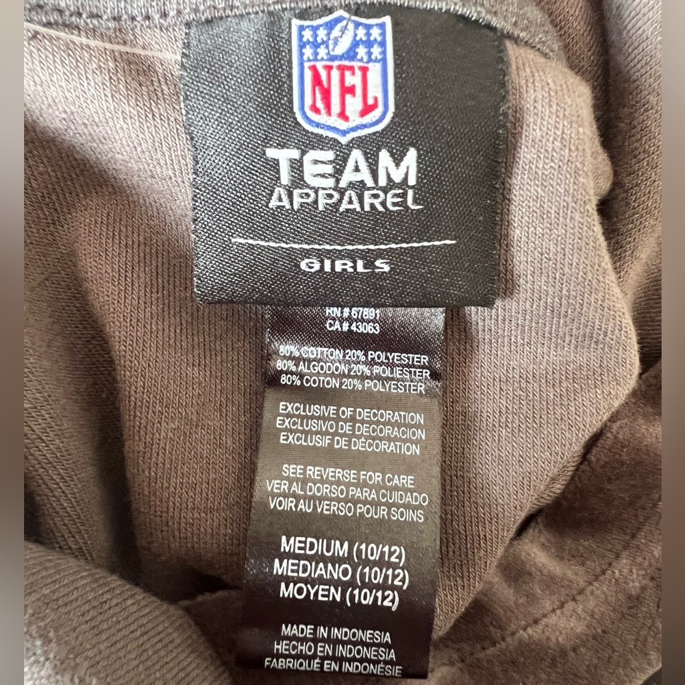 NFL Youth Girls Minnesota Vikings Short Sleeve Velvet Hooded Top - Picture 9 of 9